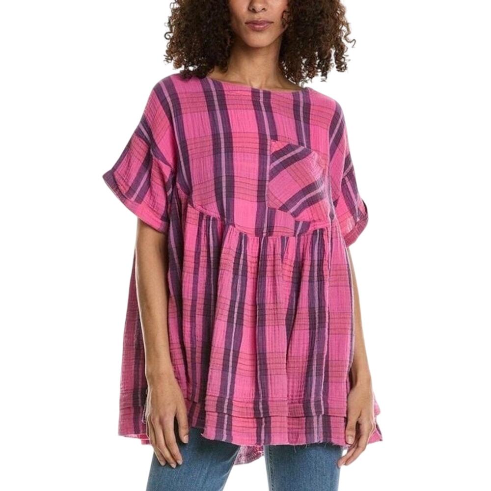 FREE PEOPLE x WE THE FREE Women’s Moon City Plaid Oversized Boho Top
